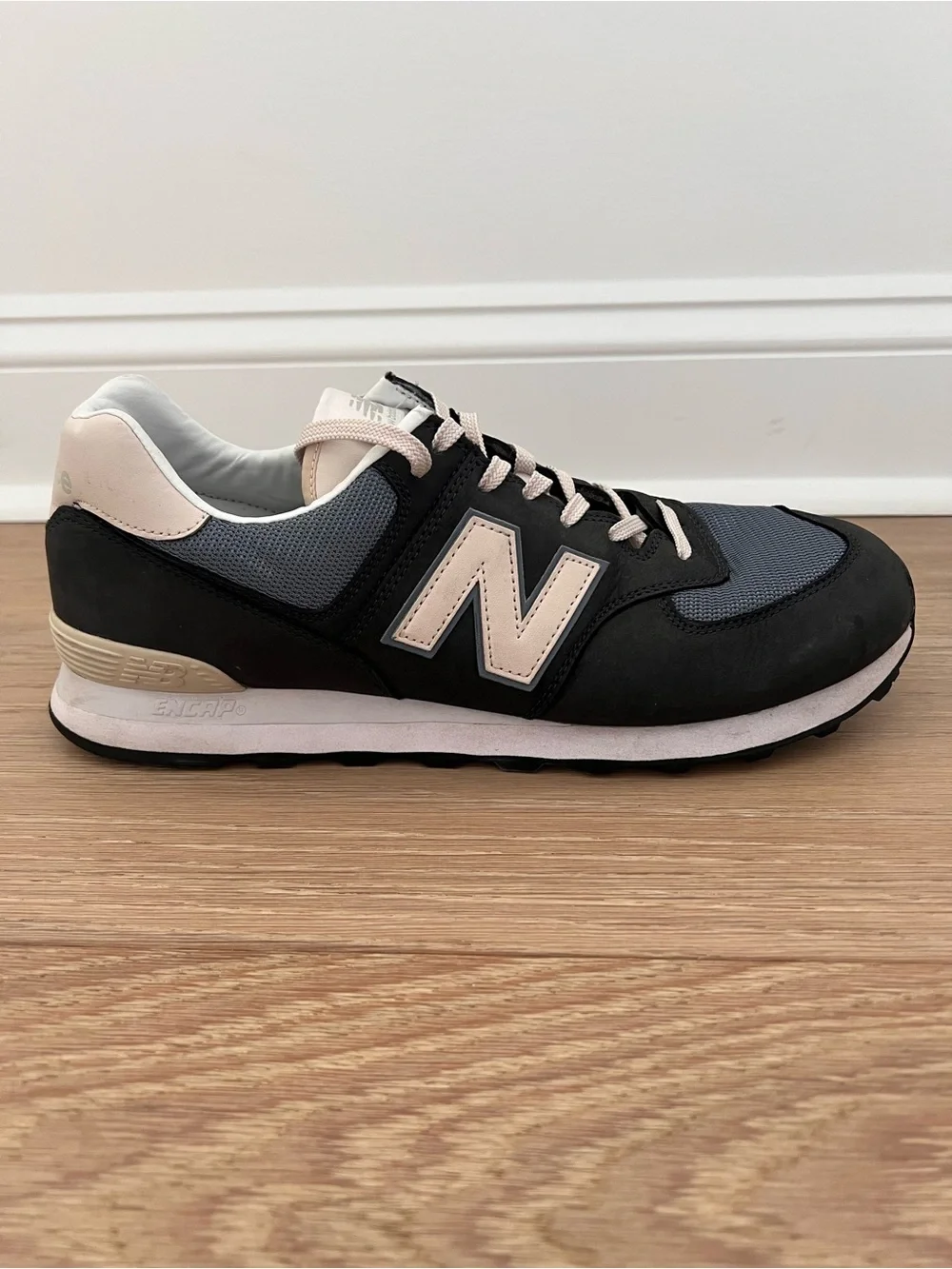 New Balance 574 Mens Blue Suede Lifestyle Sneakers Shoes Size 13